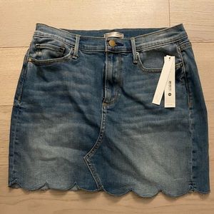 Denim scalloped skirt